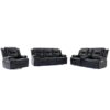 Home Theater Recliner Set Manual Recliner Chair With A Led Light Strip Two Built-In Cup Holders For Living Room - Black - Image 18