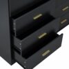 Modern 8 Drawer Dresser Ample Storage Wide Chest, Sturdy - Black - Image 4