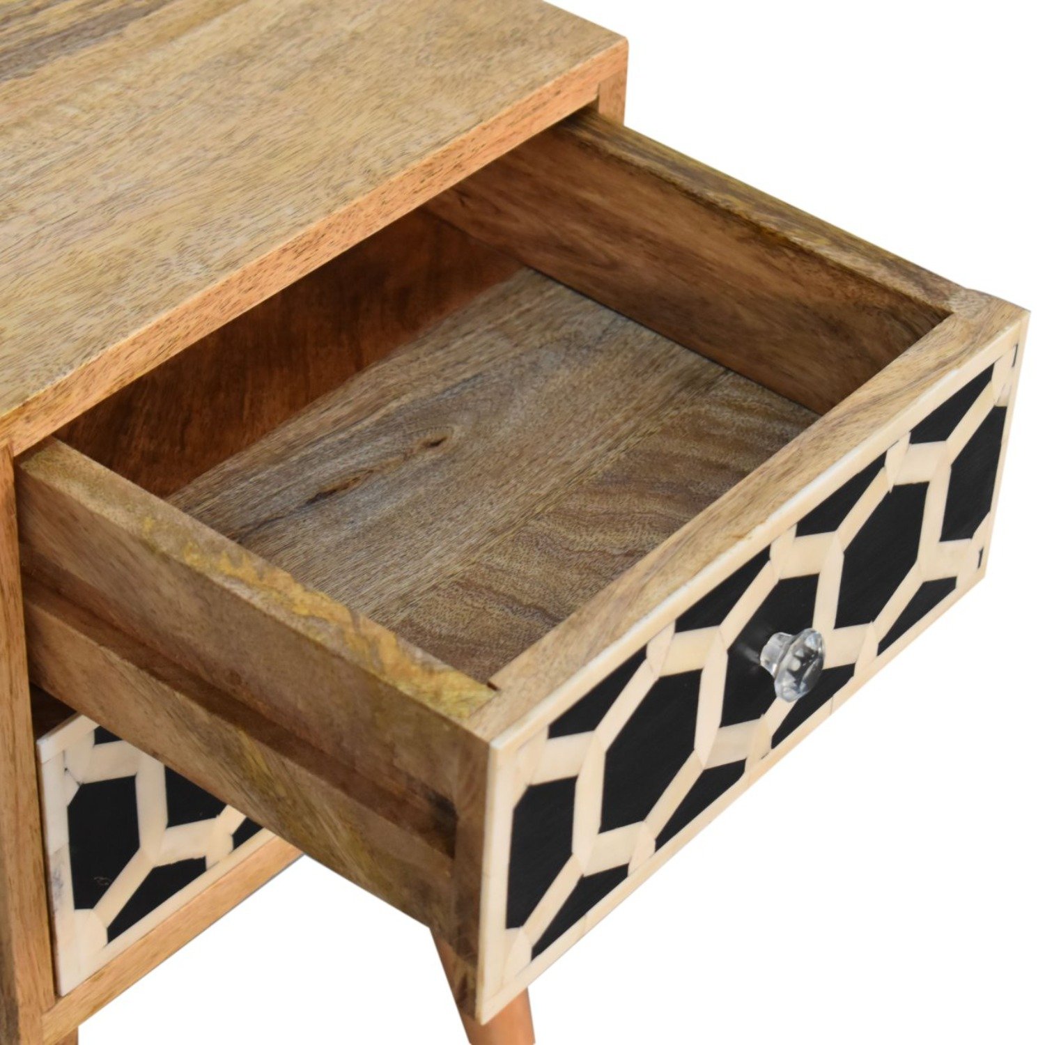 Inlay - Bone 2 Drawer Bedside Table - Light Brown - Image 15