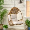 Malia - Outdoor / Indoor Wicker Hanging Chair With Cushion - Brown / Beige - Image 5