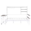 Full Size Daybed With Movable Desk, Grid, Shelves And Clothes Hanger - White - Image 5