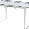 Square Extendable Dining Table With Metal Leg, Modern Space Saving Kitchen Table For Living Room - Antique White - Image 9
