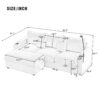 Modern Style 3 Seater Sofa Sectional Sofa Couch With Storage Space, A Movable Ottoman, Two USB Ports, Two Cup Holders, A Phone Holder For Living Room - Green - Image 16