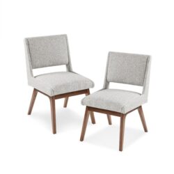 Boomerang - Dining Side Chair With Upholstered Cushions (Set of 2) - Light Gray