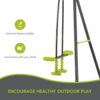 Xns008 Interesting Triple Children Metal Safe Swing Set 440Lbs For Outdoor Playground Three Seat Swing For Age 3+ - Green / Black - Image 4