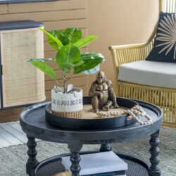 Round 2 Tiered Side Tabel, End Tabel For Lving Room Bedroom Entryway - Black