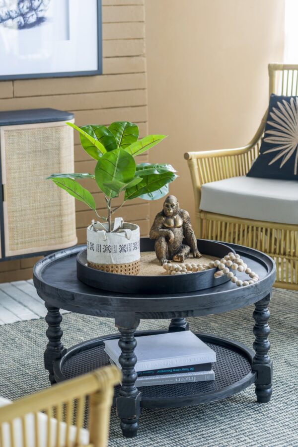 Round 2 Tiered Side Tabel, End Tabel For Lving Room Bedroom Entryway - Black