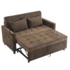 Loveseat Sofa Pull Out Sofa Bed Sleeper Sofa With A Reversible Backrest Cushion, Side Pockets, 2 USB Ports And A Phone Holder For Living Room - Brown - Image 19