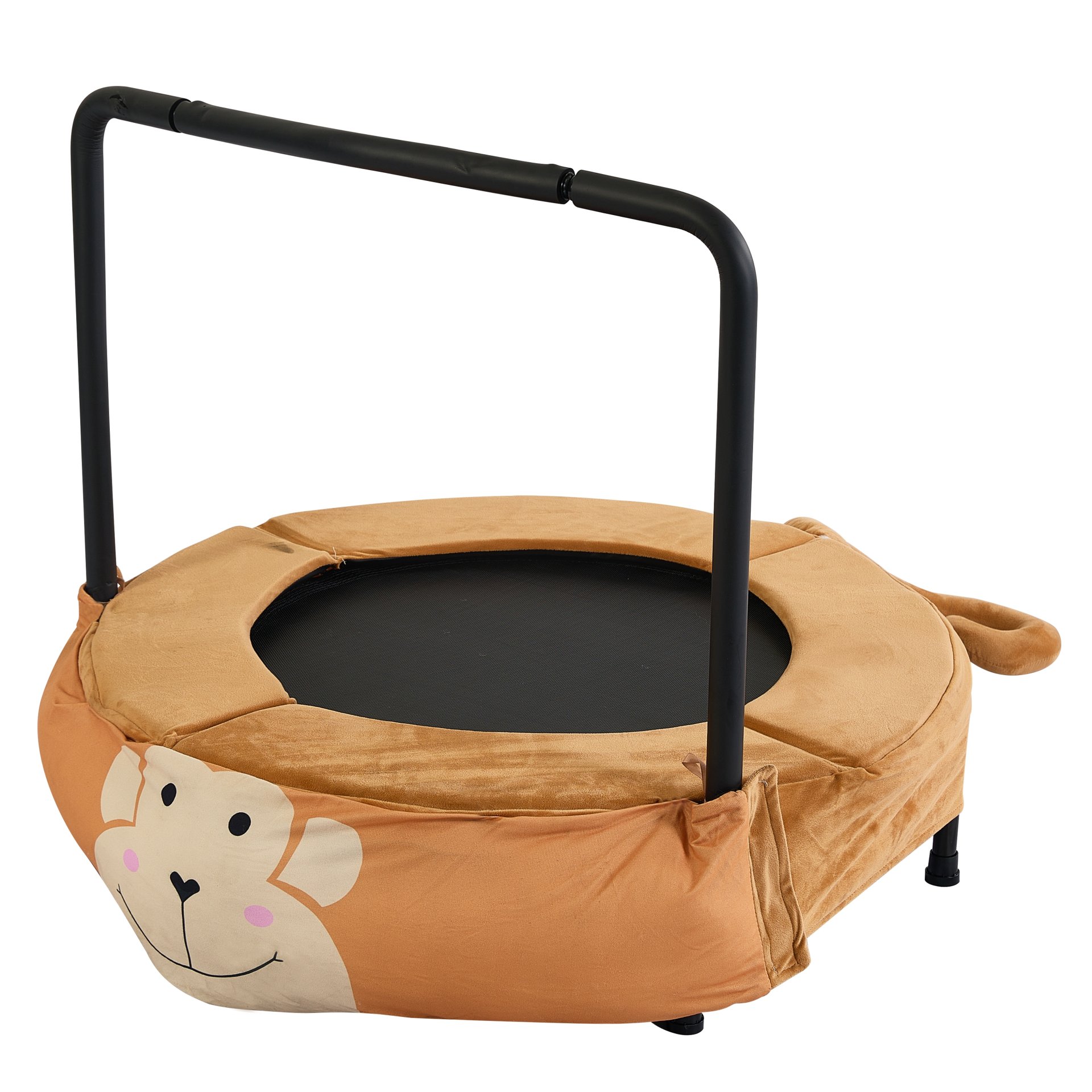 Monkey Children's Trampoline Happy Expression Outdoor / Indoor Dual Use, Foldable Iron Tube - Yellow / Black - Image 11