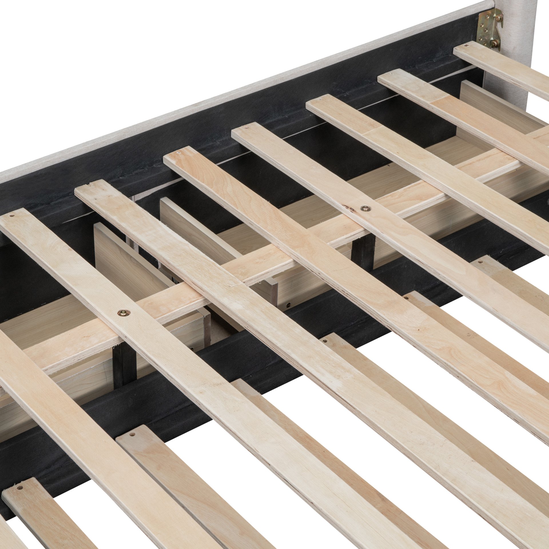 Full Size Upholstered Platform Bed With 2 Drawers And 1 Twin Size Trundle, Classic Headboard Design - Beige - Image 13