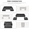 Modular U Shaped Sectional With Ottomans, Luxury Cloud Floor Couch With Deep Seat Fully Compressed Upholstered Sofa - Dark Gray - Image 20