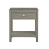Dylan - Wooden End Side Table Nightstand With Glass Top And Drawer - Taupe - Image 2