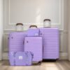 5 Piece Set (20"24"28 +A Travel Bag And A Toiletry Bag), Pp Hardshell Carry On Luggage Set With Tsa Lock Carry On Suitcase Luggage Durable Suitcase - Purple - Image 2