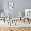 Ergonomic Dining Chair (Set of 4) With Extended Seat Cushion, Metal Legs - Black / Gray - Image 4