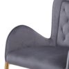 Velvet Fabric Counter Height Bar Stools (Set of 2) With Legs And Footrests, 28.75" - Gray - Image 14