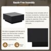 Square High Glossy Coffee Table With 16 Color Led Strip Lights, Modern Center Table With 5Mm Frosted Tempered Glass Top For Living Room - Black - Image 5