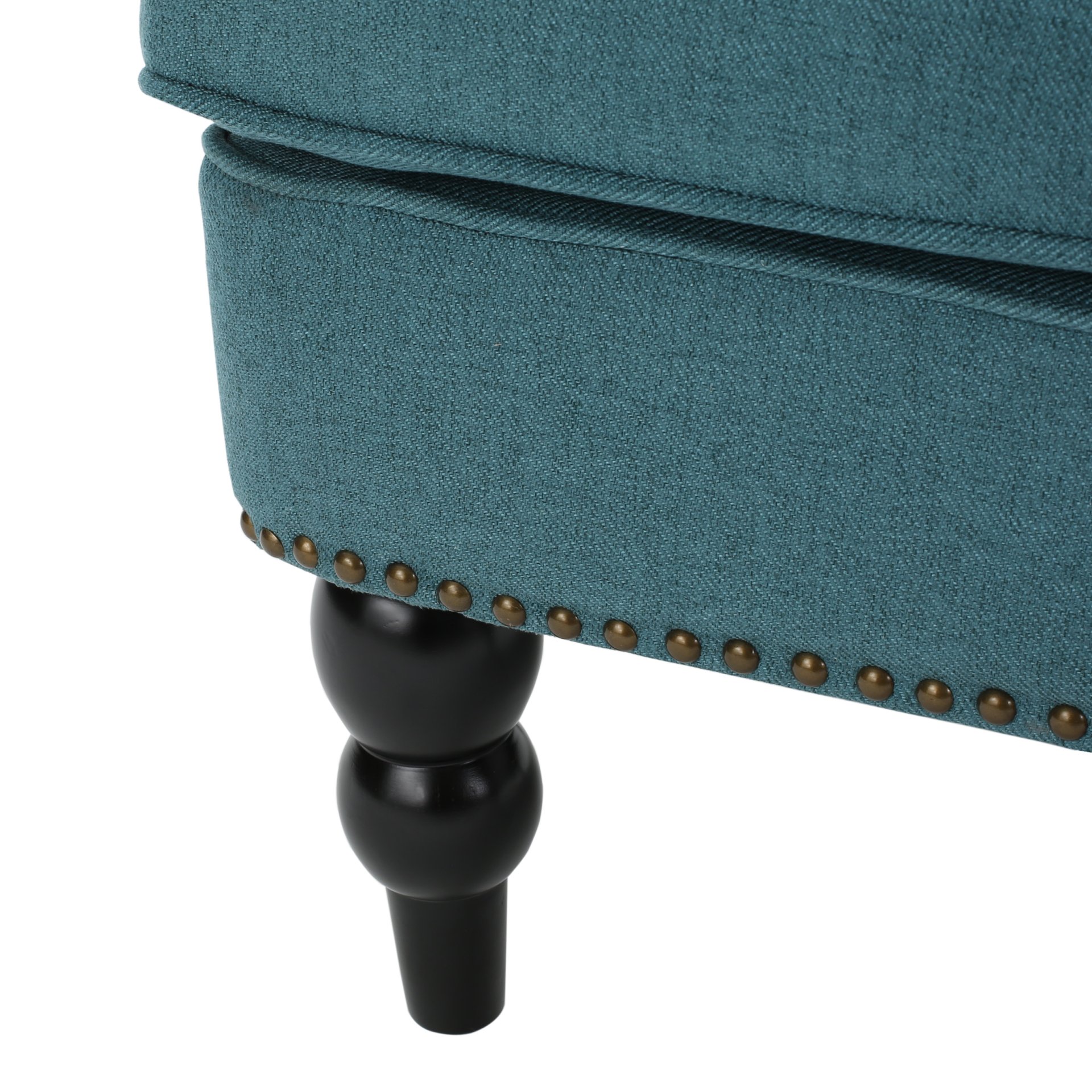 Harrison - Tufted Club Chair With Plush Cushion And Studded Trim - Dark Teal - Image 11