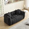 Cozy Beanbag Chair With High Resilience Foam Core For 2 - Black - Image 5