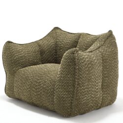 Comfortable Chenille Sofa Chairs With Highly Resilient Foam For Living Rooms And Bedrooms Square Lazy Sofas - Olive Green