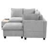 U - Shaped Sectional Sofa Modular Sofa Couch With A Movable Ottoman, A Coffee Table With Hidden Charging Devices For Living Room - Gray - Image 22