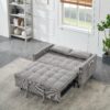 Two-Seat Casual Sofa With Pull Out Bed, Living Room Furniture - Light Gray - Image 5