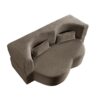 Floor Sofa With 2 Pillows, Convertible Plush Corduroy Foam Filled Sleeper Sofa Bed - Coffee - Image 12