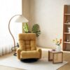 Adjustable Swivel Lounge Chair With 360 Degree Rotating Seat And Headrest Support, Leisure Chair Deck Chair Game Chair For Living Room - Yellow - Image 14