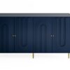 Modern Lacquered 4 Door Wooden Cabinet Sideboard Buffet Server Cabinet Storage Cabinet, For Living Room, Entryway, Hallway, Office, Kitchen And Dining Room - Blue - Image 5