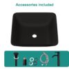 Artistic Vessel Sink With Faucet And Pop Up Drain - Matte Black - Image 9