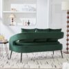 Open Back Loveseat Settee With 3 Pillows - Green - Image 6