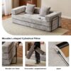 Floor Couch, Compression Sofa, Convertible Floor Sofa Bed & Pillow Back Support Armrest - Light Gray - Image 6
