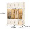 Portable Wardrobe Closet Storage Organizer With 12 Magnetic Doors, 12 Cubes & Hanging Rod - White - Image 3