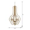 4 Light Chandelier, Hanging Light Fixture With Adjustable Chain For Kitchen, Bulb Not Included - Gold - Image 11