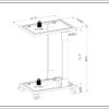 Glass Side Table, Acrylic End Table, Glass Top C Shape Square Table With Metal Base For Living Room, Bedroom, Balcony Home And Office - Chrome - Image 11