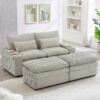 Loveseat Sofa Sectional Convertible With Storage And USB Ports - Gray - Image 6