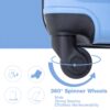 3 Piece Luggage Sets Lightweight Suitcase With Two Hooks, Spinner Wheels, Tsa Lock, (20/24/28) - Light Blue - Image 14