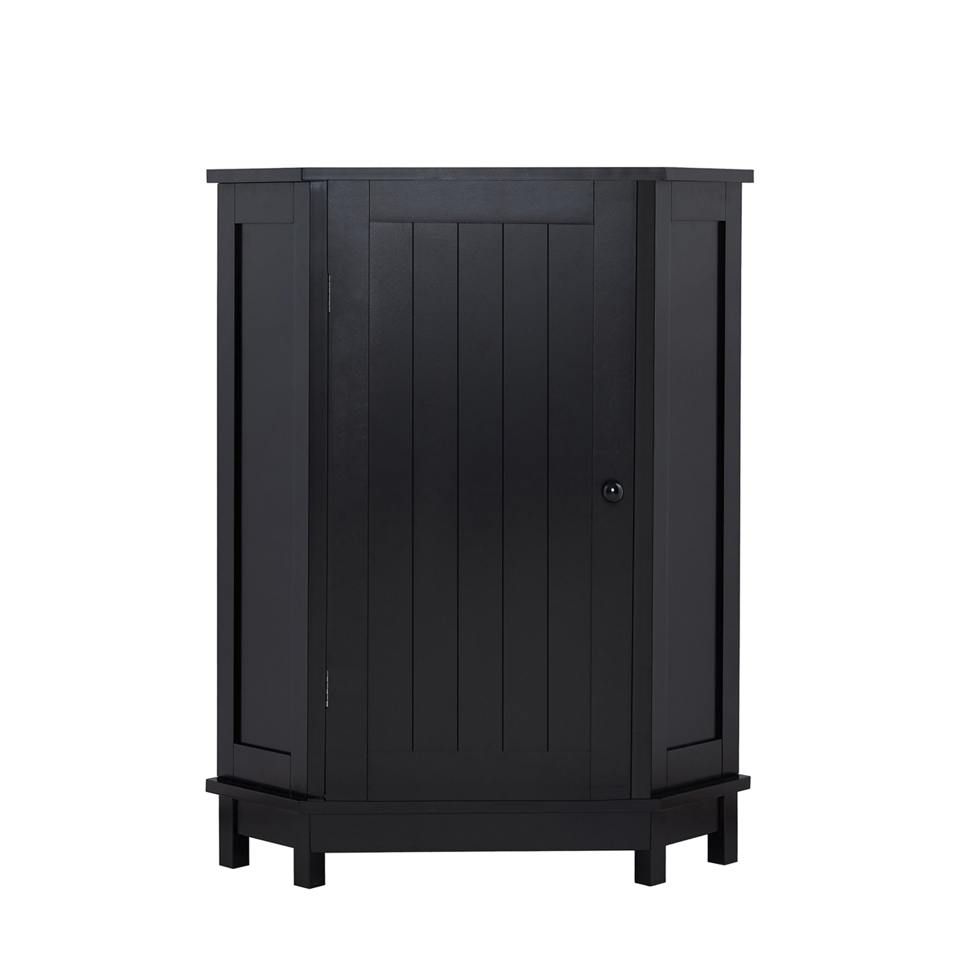 Bathroom Cabinet Triangle Corner Storage Cabinet With Adjustable Shelf Modern Style - Black - Image 4