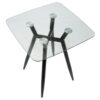 Clara - Mid-Century Modern Square Counter Table - Black / Clear - Image 4