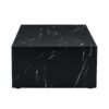 Luxurious Marble Texture Coffee Table Elegant Design Versatile Living Room Accent - Black - Image 8