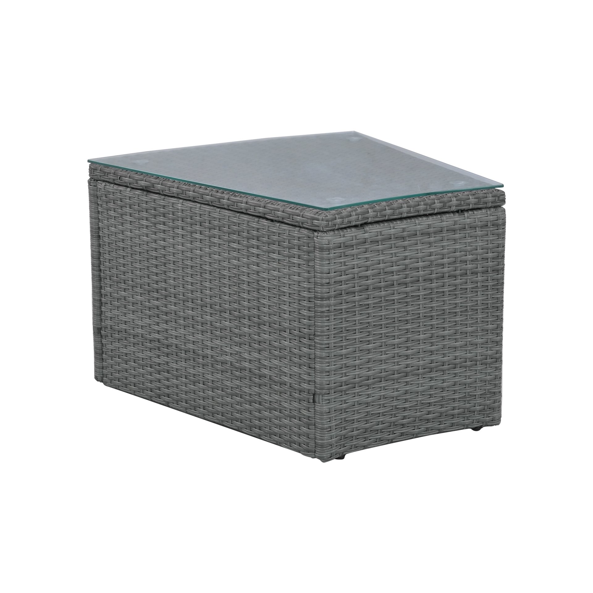 10 Piece Outdoor Sectional Half Round Patio Rattan Sofa Set, Wicker Conversation Furniture Set For Free Combination - Light Gray - Image 21
