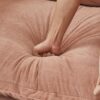 Modern Cozy Upholstered Armchair Sofa With Movable Ottoman, Wide Seat And Curved Armrests - Pink - Image 19
