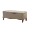 Modern Tufted Top Soft Close Storage Bench With Button Detailing - Light Gray - Image 5