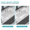 Undermount Kitchen Sink Workstation 33" Single Bowl Dual Mount Sink With Accessories - White - Image 9