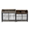 44'' Heavy Duty Large Dog Crate Furniture For Large Medium Dog With Lockable Wheels, Wooden Dog Crate Dog Kennel, End Table Crate With Double Layer Storage - Gray - Image 12