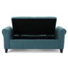 Hayes - Contemporary Armed Storage Bench With Rolled Arms - Teal - Image 6