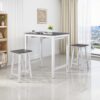 3 Pieces Counter Set Hanging Stool Easy To Clean For Small Space - Antique White / Sandstone - Image 10