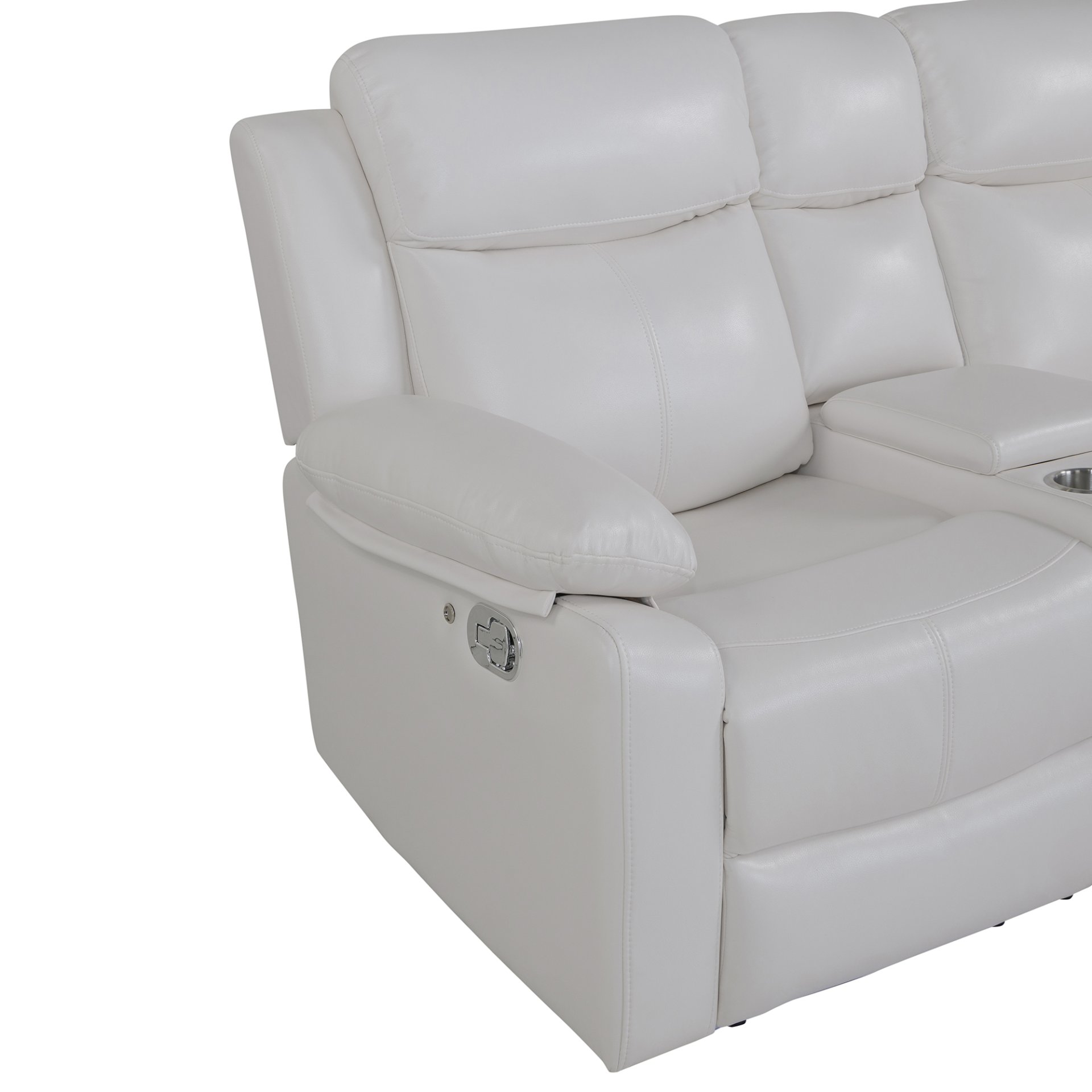 Left Arm Facing Sectional Sofa With Recline And Storage - White - Image 8