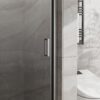 Pivot Shower Door, 1 / 4" Thick Tempered Glass, Semi Frameless Design - Chrome Finish - Image 7