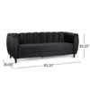 Miranda - Modern Glam Velvet 3 Seater Sofa - Black - Image 3