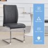 Luxury Simple Arch Chair Set Of 4 High Resilience Dining Chair - Dark Gray / Silver - Image 8